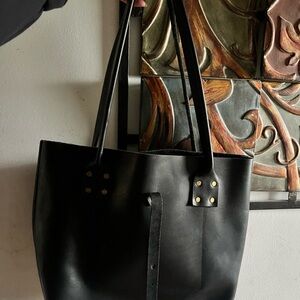 Black Leather Tote Bag